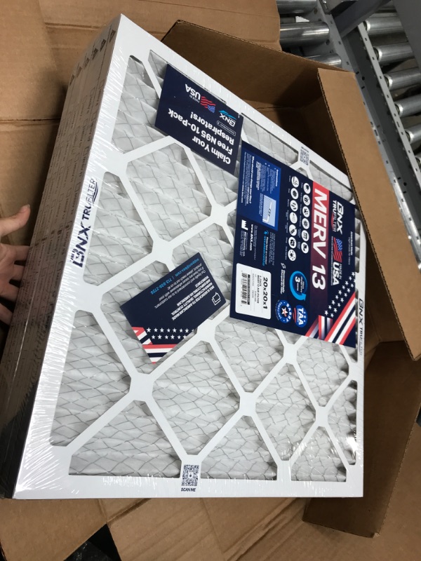 Photo 2 of BNX 20x20x1 MERV 13 Air Filter 6 Pack - MADE IN USA - Electrostatic Pleated Air Conditioner HVAC AC Furnace Filters - Removes Pollen, Mold, Bacteria 20x20x1 6-Pack