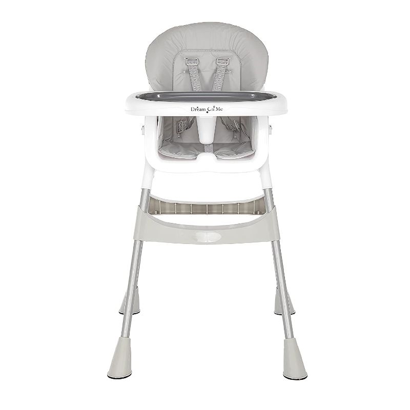 Photo 1 of Dream On Me Portable 2-in-1 Tabletalk High Chair, Convertible Compact High Chair, Light Weight Portable Highchair, Grey
