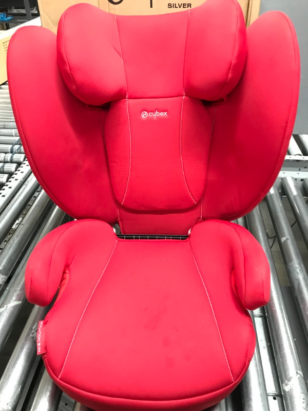 Photo 2 of CYBEX Solution B-Fix High Back Booster Seat, Lightweight Booster Seat, Secure Latch Installation, Linear Side Impact Protection, 12-Position Adjustable Headrest, for Kids 40-120 Lbs. Solution B-fix Dynamic Red