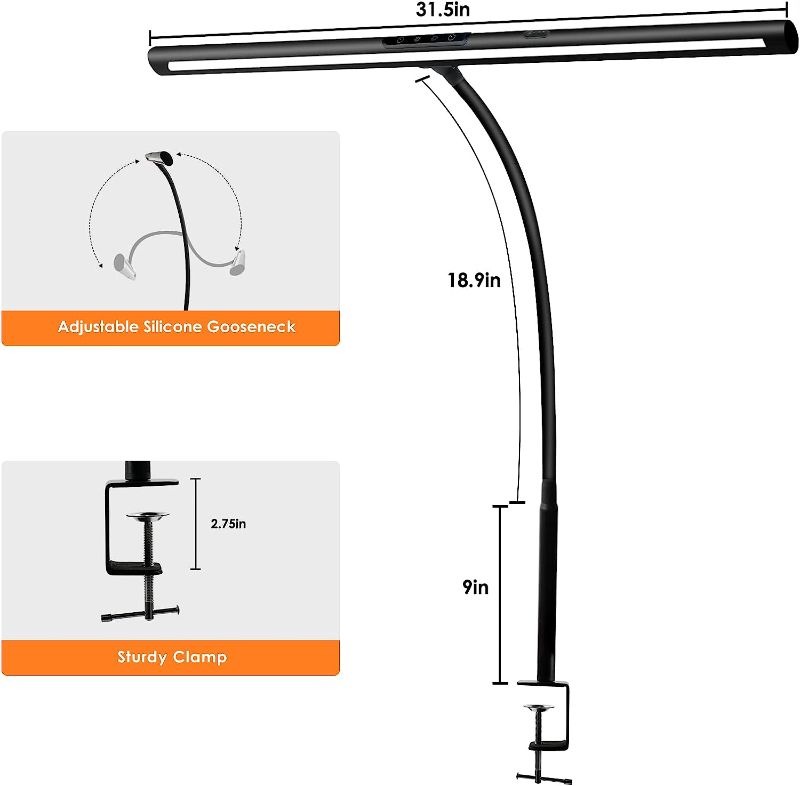 Photo 1 of Wellwerks 31.5in LED Desk Lamp, 24W Architect Lamp for Home Office, Desk Lamp with Clamp, 5 Color Modes and Stepless Dimming, Modern Desk Light with Gesture Sensing for Monitor Studio Reading
 COLOR WHITE 