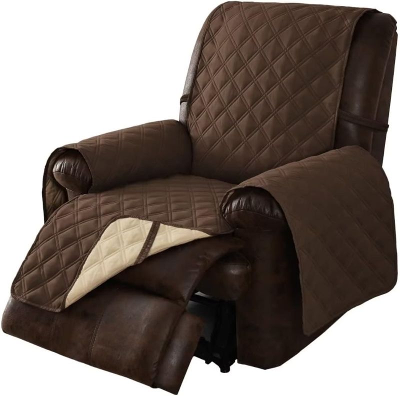 Photo 1 of  Recliner Chair Cover - 100% Waterproof Quilted Sofa Slipcover Furniture Protector with Elastic Straps, Washable Couch Cover for Pets Kids Children Dog Cat?23 Inch