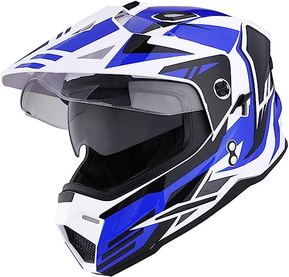 Photo 1 of 1Storm Dual Sport Motorcycle Motocross Off Road Full Face Helmet Dual Visor Matt Black
