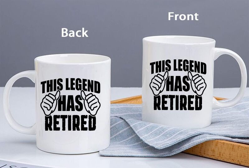 Photo 1 of 2 SETS - Wanpcaiy Retirement Gifts for Women Men, Funny Retirement Coffee Mug 11 oz, This Legend Has Retired Tea Cup for Coworkers, Boss, Teachers, Dad, Mom, Friends (This Legend Has Retired White, One Size)