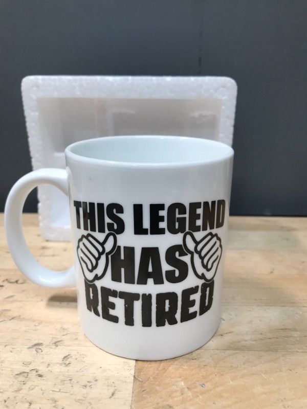 Photo 2 of 2 SETS - Wanpcaiy Retirement Gifts for Women Men, Funny Retirement Coffee Mug 11 oz, This Legend Has Retired Tea Cup for Coworkers, Boss, Teachers, Dad, Mom, Friends (This Legend Has Retired White, One Size)