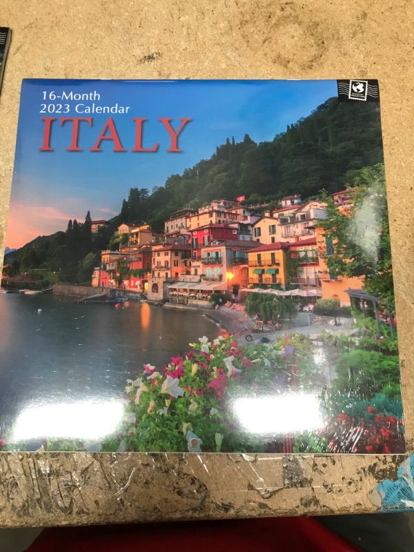 Photo 2 of 2023 Square Wall Calendar, Italy, 16-Month Passport Collection Theme with 180 Reminder Stickers (12x12 In)