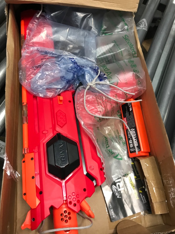 Photo 1 of *READ NOTES*NERF Perses Mxix-5000 Rival Motorized Blaster (Red) -- Fastest Blasting Rival System, up to 8 Roundsper S -- Rechargeable Battery, Quick-Load Hopper Frustration-Free Packaging