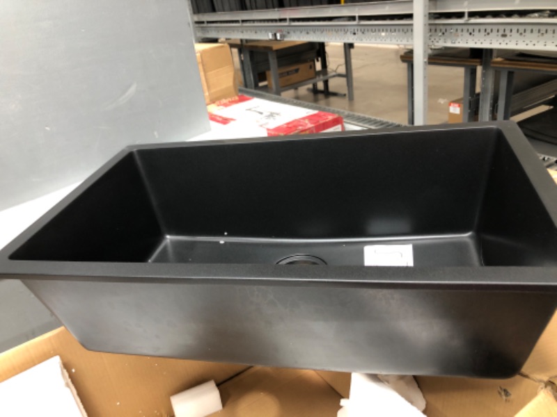 Photo 1 of 31 Granite Composite Kitchen Sink - Lordear 31×18 Inch Quartz Undermount Kitchen Sink 31" Kitchen Sink Granite Composite Metallic Black Deep Single Bowl Kitchen Sinks with Accessories