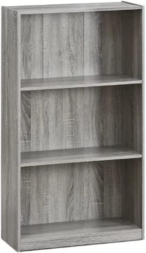 Photo 1 of ***USED/MISSING PARTS - SEE NOTES*** Furinno Basic 3-Tier Bookcase Storage Shelves, French Oak Grey
