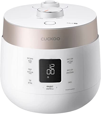 Photo 1 of CUCKOO CRP-ST1009F 10-Cup (Uncooked) Twin Pressure Rice Cooker & Warmer 12 Menu Options: High/Non-Pressure Steam & More, Made in Korea,White
