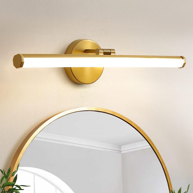 Photo 1 of KAISITE Bathroom Light Fixture Over Mirror - Gold Vanity Light Fixture 18W 4000K Angle Adjustable 22 Inch LED Modern Vanity Light Bar for Bedroom Living Room Bathroom
