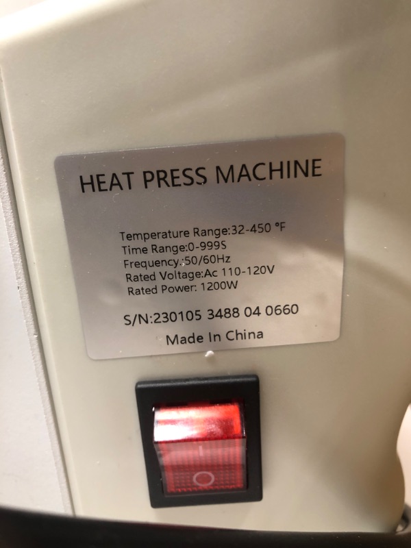Photo 1 of ***TESTED/ POWERS ON***VEVOR Heat Press, 15x15 Heat Press Machine, Fast Heating, High Pressure Heat Press Machine for T-Shirt, Power Digital Industrial Sublimation Printer for Heat Transfer Vinyl, Easy to Use, White