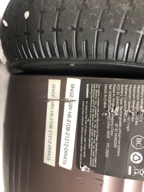 Photo 1 of **PARTS ONLY**
Hover-1 Electric Self-Balancing Hoverboard with 6.5” Tires, Dual 200W Motors, 7 MPH Max Speed, and 6 Miles Max Range
