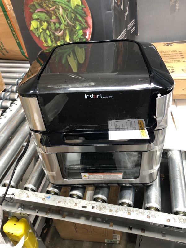 Photo 3 of **DAMAGED**
Instant Vortex Pro Air Fryer, 10 Quart, 9-in-1 Rotisserie and Convection Oven, From the Makers of Instant Pot with EvenCrisp Technology, App With Over 100 Recipes, 1500W, Stainless Steel 10QT Vortex Pro