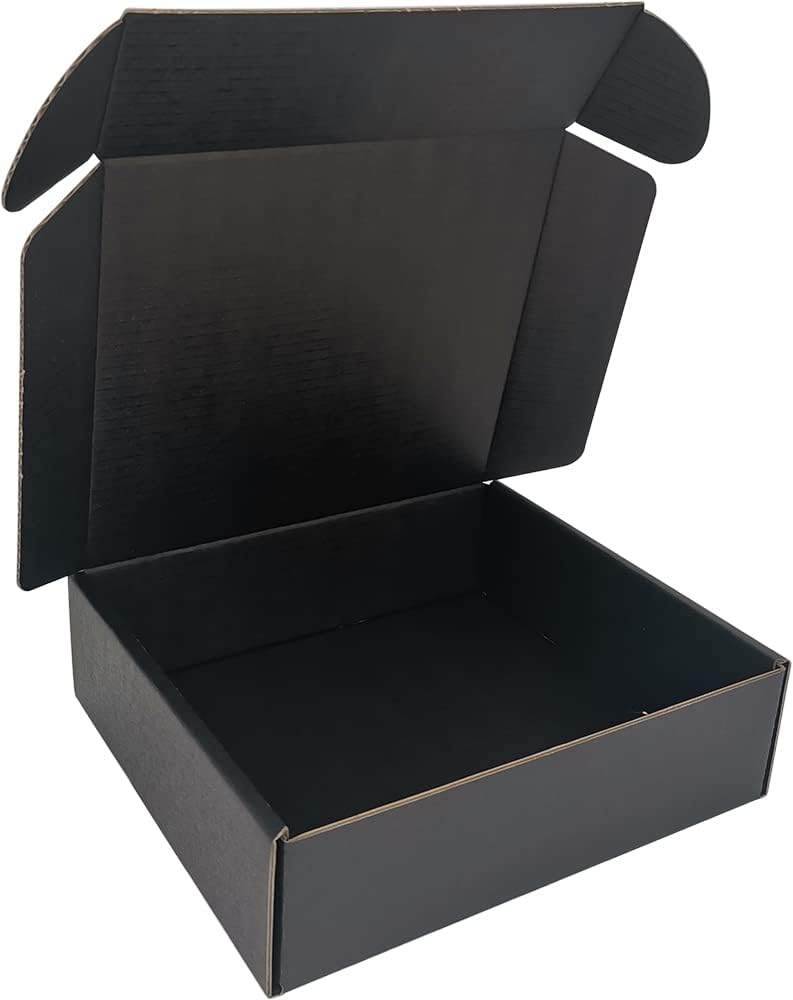 Photo 1 of Small Shipping Boxes, Corrugated Cardboard Mailers for Business, Black