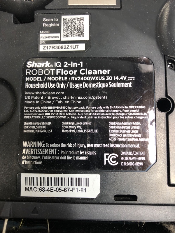 Photo 7 of **USED***
Shark RV2410WD IQ 2-in-1 Robot Vacuum and Mop with Row-by-Row Cleaning, Perfect for Pet Hair, Compatible with Alexa, Black/Bronze, Black/Gold, No Self-Empty Base Black/Gold No Self-Empty Base Standard Mapping + Row-by-Row Cleaning