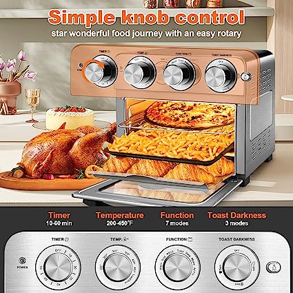 Photo 1 of Geek Chef Air Fryer, 6 Slice 24.5QT Air Fryer Toaster Oven Combo, Air Fryer Oven,Roast, Bake, Broil, Reheat, Fry Oil-Free, Extra Large Convection Countertop Oven, Accessories Included, Stainless Steel, ETL Listed, 1700W