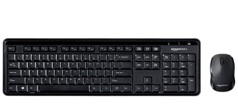 Photo 1 of Amazon Basics 2.4GHz Wireless Computer Keyboard and Mouse Combo, Quiet and Compact US Layout (QWERTY), Black
