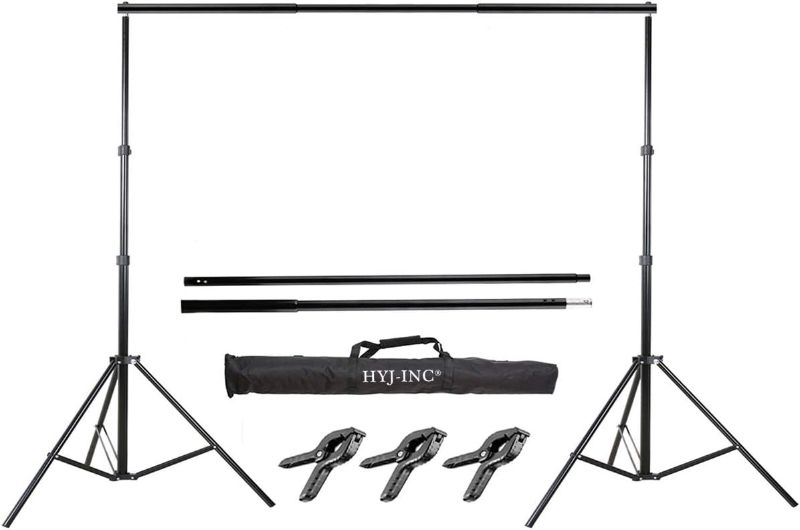 Photo 1 of (SEE NOTES) HYJ-INC Adjustable Backdrop Support System Kit for Photo Video Stdio + Holder Carry Bag(?) 6.5x10ft Backdrop Stand (Black) 