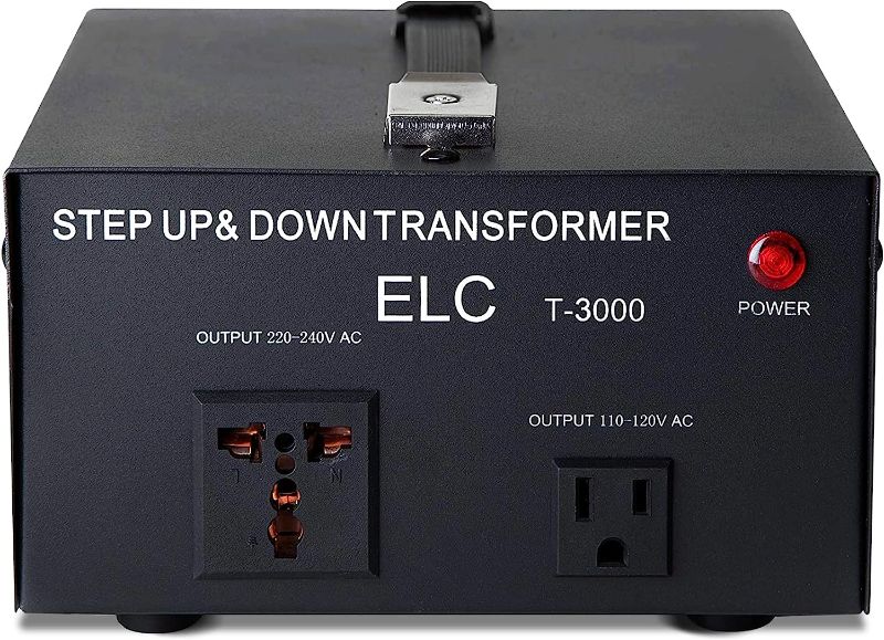 Photo 1 of ELC T Series 3000+ Watt Voltage Converter Transformer - Step Up/Down - 110v to 220v / 220v to 110v Power Converter - Circuit Breaker Protection, CE Certified