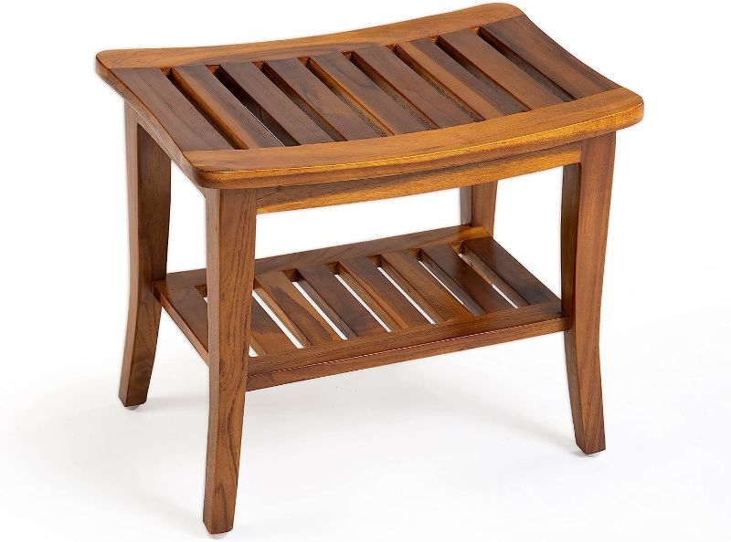 Photo 1 of Ala Teak Indoor Outdoor Patio Garden Yard Bath Shower Spa Waterproof Stool Bench Fully Assembled
