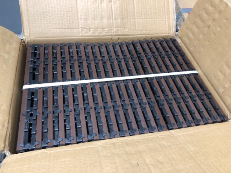 Photo 1 of 30 sq. ft Wood Plastic Composite Patio Deck Tiles,12”x12” Interlocking 30 Pack Waterproof Outdoor Flooring Decking Tiles (Coffee)