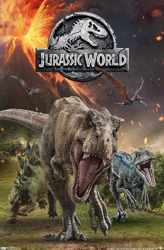 Photo 1 of *MINOR DAMAGE* Trends International 24X36 Jurassic World: Fallen Kingdom-Group Wall Poster, 24" x 36", Premium Unframed Version
