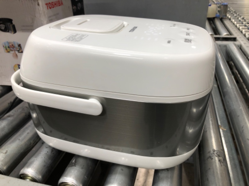Photo 1 of *Tested* Toshiba Low Carb Digital Programmable Multi-functional Rice Cooker, Slow Cooker, Steamer & Warmer, 5.5 Cups Uncooked with Fuzzy Logic and One-Touch Cooking, 24 Hour Delay Timer and Auto Keep Warm Feature, White