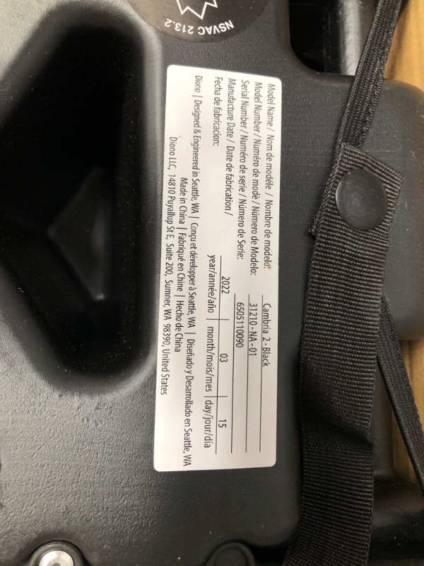 Photo 4 of Diono Cambria 2 XL, Dual Latch Connectors, 2-in-1 Belt Positioning Booster Seat, High-Back to Backless Booster with Space and Room to Grow, 8 Years 1 Booster Seat, Black 2020 Black