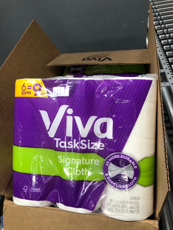 Photo 2 of 4 pack -  Viva Signature Cloth Choose-A-Sheet Paper Towels, Soft & Strong Kitchen Paper Towels, White, 6 Count
