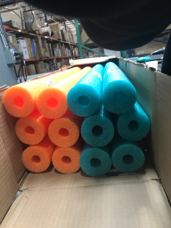 Photo 3 of Robelle Teal and Orange Pool Water Noodles (12-Pack) 12-pack Teal and Orange water flotation device
