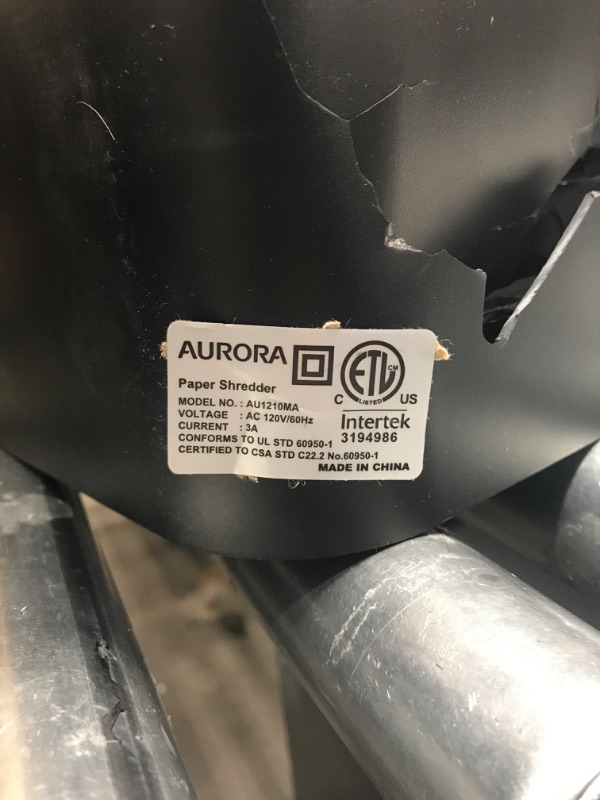 Photo 4 of Aurora AU1210MA Professional Grade High Security 12-Sheet Micro-Cut Paper/ CD and Credit Card/ 60 Minutes Continuous Run Time Shredder