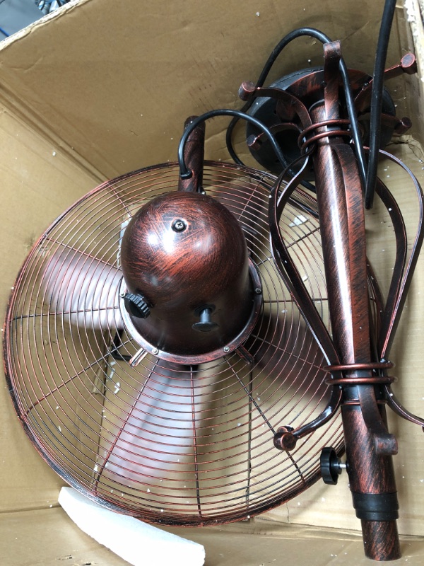 Photo 3 of 
DecoBREEZE Pedestal Standing Fan, 3 Speed Oscillating Fan with Adjustable Height, Coppertino, Antique Fan, 18 inches