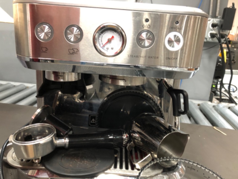 Photo 2 of 
Fricoffee Espresso Machine with Grinder Espresso Maker Stainless Steel with Milk Frother Cappuccino Machine Semi Automatic Espresso Machine
Size:stainless steel