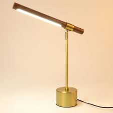 Photo 1 of SCRATCHED; LIGHT DOES NOT STAY FIXED UPRIGHT**Modern Banker LED Desk Lamp Adjustable Wood Brass Base Dimmable
