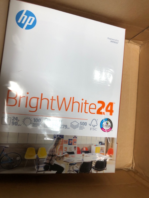 Photo 2 of HP Printer Paper | 8.5 x 11 Paper | BrightWhite 24 lb |1 Ream - 500 Sheets| 100 Bright | Made in USA - FSC Certified | 203000R 1 Ream | 500 Sheets Letter (8.5 x 11)