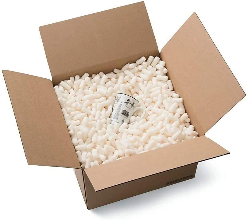 Photo 1 of 1/2 Cu Ft White Bio Tube Recycled Anti Static Packing Peanuts Popcorn Tube Shape Loose Fill | Magicwater Supply
