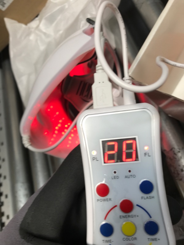 Photo 3 of ***PARTS ONLY NOT FUNCTIONAL***NEWKEY Led Face Mask, 7 Led Light Therapy for Facial Skin Care - Blue & Red Light for Acne Photon Mask - Korea PDT Technology for Acne Reduction
