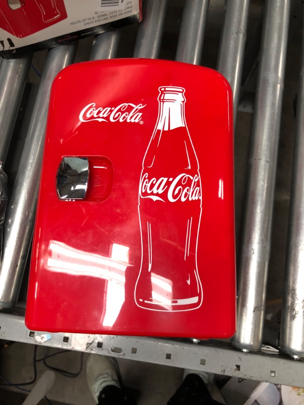 Photo 7 of **USED**POWERS ON**OPENED** 
Coca-Cola Classic Coke Bottle 4L Mini Fridge