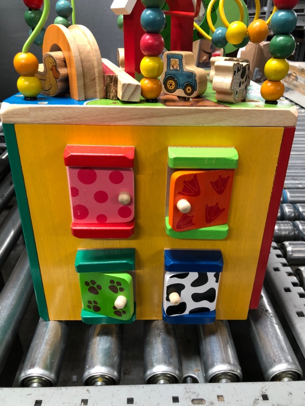 Photo 4 of Battat - Wooden Activity Cube - Discover Farm Animals Activity Center for Kids 1