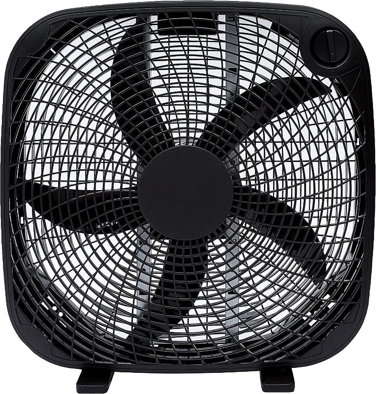 Photo 1 of Amazon Basics 3 Speed Box Fan, 20-Inch, Black
