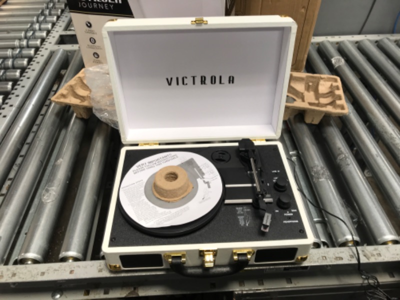 Photo 3 of *FOR PARTS* Victrola Vintage 3-Speed Bluetooth Portable Suitcase Record Player with Built-in Speakers | Upgraded 