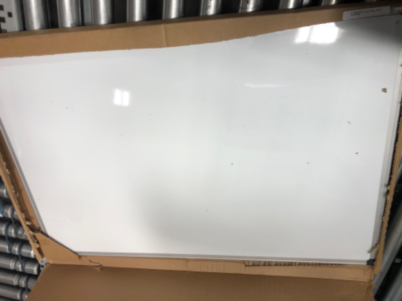 Photo 2 of Amazon Basics Magnetic Dry Erase White Board, 36 x 24-Inch Whiteboard - Silver Aluminum Frame 24" x 36" Magnetic, Aluminum Frame