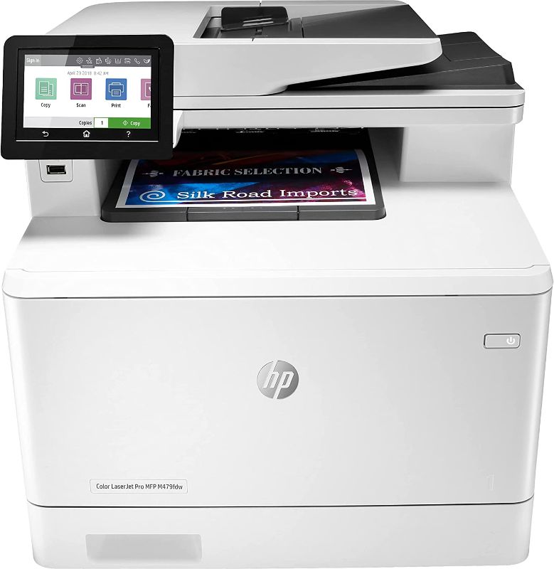 Photo 1 of **DAMAGE**HP Color LaserJet Pro Multifunction M479fdw Wireless Laser Printer with One-Year, Next-Business Day, Onsite Warranty (W1A80A), White
