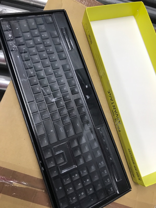 Photo 2 of Corsair K100 AIR Wireless RGB Mechanical Gaming Keyboard - Ultra-Thin, Sub-1ms Slipstream , Low-Latency Bluetooth, Cherry MX Ultra Low Profile Keyswitches - NA Layout, QWERTY - Black K100 AIR WIRELESS CHERRY MX Ultra Low Profile Switches