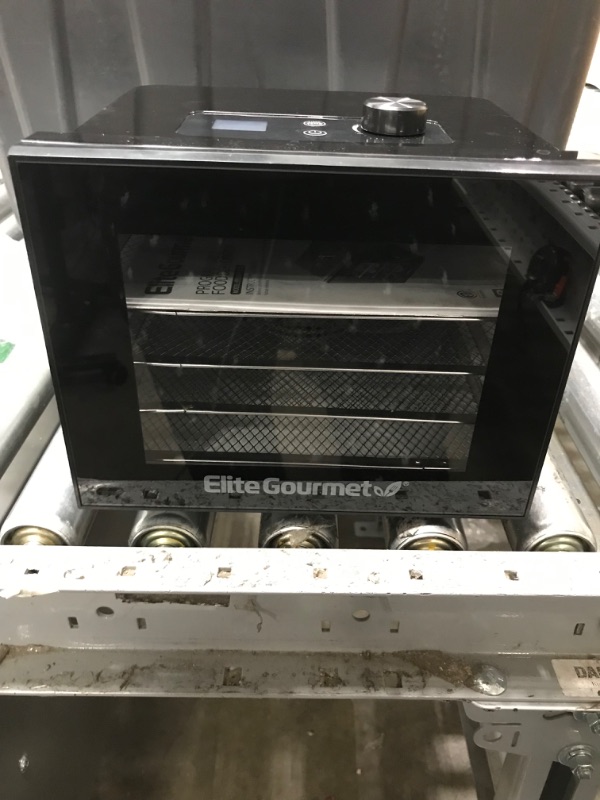Photo 1 of Elite Gourmet EFD308 Food Dehydrator, Stainless Steel Trays Food Dehydrator, Adjustable Temperature Controls, Jerky Herbs Fruit Veggies Snacks 4 Stainless Steel Trays Black