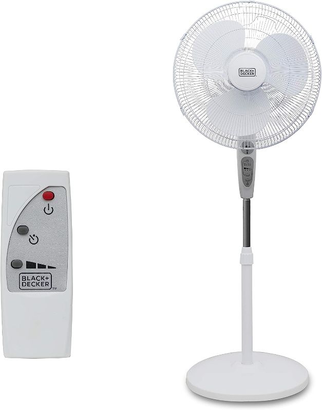 Photo 1 of 
BLACK+DECKER 18-Inch, Stand Fan with Remote, White
Color:White
Size:18"