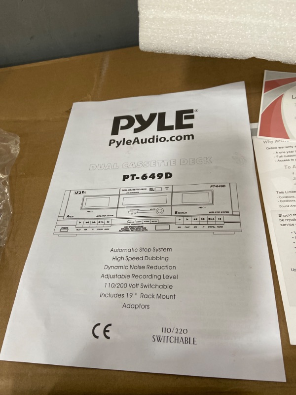 Photo 4 of Dual Cassette Deck | Music Recording Device with RCA Cables | Removable Rack Mounting Hardware | CrO2 Tape Selector | Built-in 3 Digit Tape Counter - 110V/220V