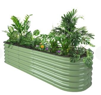 Photo 1 of 17'' Tall 6.5'x2' Metal Modular Corrugated Raised Garden Bed Kit(6 in 1)
