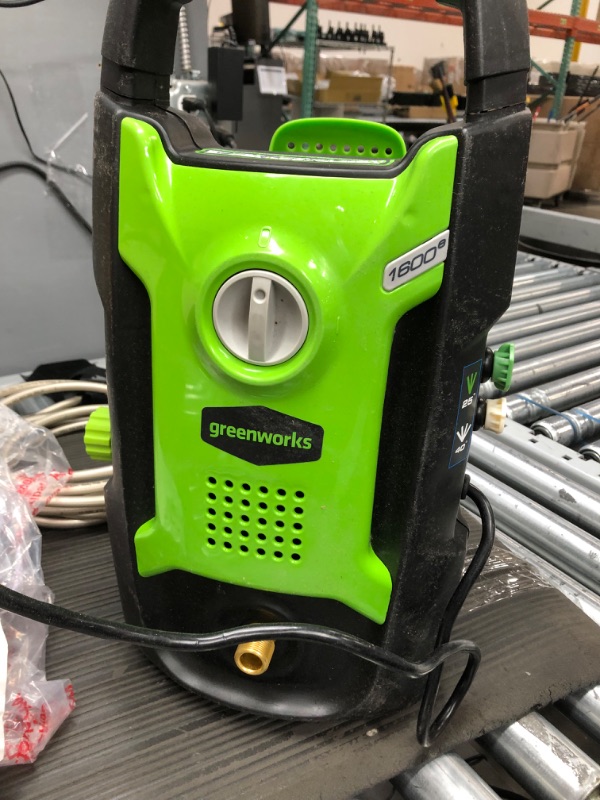Photo 2 of 
Greenworks 1600 PSI (1.2 GPM) Electric Pressure Washer (Ultra Compact / Lightweight / 20 FT Hose / 35 FT Power Cord) Great For Cars, Fences, Patios, Driveways
Style:1600 PSI (1.2 GPM)
