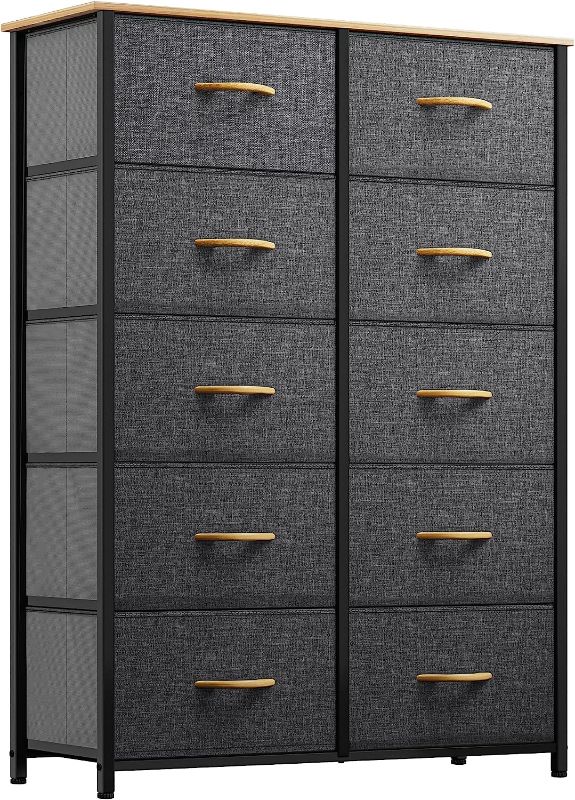 Photo 1 of **SEE NOTES**
YITAHOME 10-Drawer Dresser, Fabric Storage Tower, Tall Dresser, Wooden Top, Easy Pull Fabric Bins